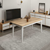 Elina Açılır Yemek Masası - Dore/Beyaz