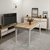 Elina Açılır Yemek Masası - Dore/Beyaz