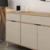 Elina Ayaklı Konsol Aynalı - Dore/Kumtaşı