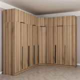 Kaleplus 8 Kapaklı 4 Çekmeceli Köşe Dolap + Yüklük Dore Dore Plus 255CM