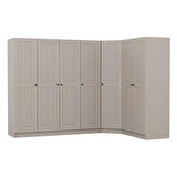 Kale 7 Kapaklı 2 Çekmeceli Köşe Dolap Kumtaşı Mebran İlkbahar 190CM