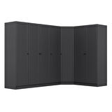 Kale 7 Kapaklı 2 Çekmeceli Köşe Dolap Antrasit Mebran Panjur 190CM