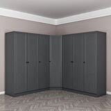 Kale 7 Kapaklı 4 Çekmeceli Köşe Dolap Antrasit Mebran Panjur 190CM