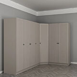 Kale 7 Kapaklı 2 Çekmeceli Köşe Dolap Kumtaşı Mebran Panjur 190CM