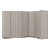 Kale 7 Kapaklı 2 Çekmeceli Köşe Dolap Kumtaşı Mebran Panjur 190CM