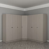 Kale 7 Kapaklı 4 Çekmeceli Köşe Dolap Kumtaşı Mebran Panjur 190CM