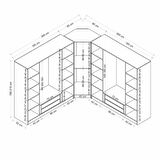 Kale 9 Kapaklı 4 Çekmeceli Köşe Dolap Kumtaşı Mebran Panjur 190CM