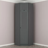 Kale 1 Kapaklı Köşe Dolap Antrasit Mebran Panjur + Yüklük 235CM