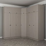 Kale 7 Kapaklı 4 Çekmeceli Köşe Dolap + Yüklük Kumtaşı Mebran Panjur 235CM