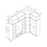 Kale 7 Kapaklı 2 Çekmeceli Köşe Dolap + Yüklük Kumtaşı Mebran İlkbahar 235CM
