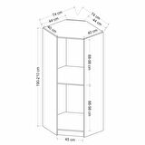 Kale 1 Kapaklı Köşe Dolap Antrasit Mebran Panjur 210CM