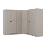 Kale 7 Kapaklı 4 Çekmeceli Köşe Dolap Kumtaşı Mebran İlkbahar 210CM