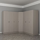 Kale 7 Kapaklı 4 Çekmeceli Köşe Dolap Kumtaşı Mebran Panjur 210CM