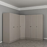 Kale 7 Kapaklı 4 Çekmeceli Köşe Dolap Kumtaşı Mebran Panjur 210CM