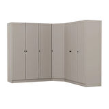 Kale 7 Kapaklı 4 Çekmeceli Köşe Dolap Kumtaşı Mebran Panjur 210CM