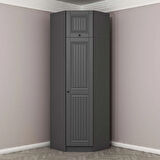 Kale 1 Kapaklı Köşe Dolap + Yüklük Antrasit Mebran İlkbahar 255CM