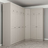 Kale 7 Kapaklı 2 Çekmeceli Köşe Dolap + Yüklük Kumtaşı Mebran İlkbahar 255CM