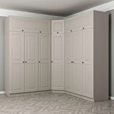 Kale 7 Kapaklı 4 Çekmeceli Köşe Dolap + Yüklük Kumtaşı Mebran İlkbahar 255CM