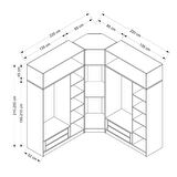 Kale 7 Kapaklı 4 Çekmeceli Köşe Dolap + Yüklük Kumtaşı Mebran İlkbahar 255CM