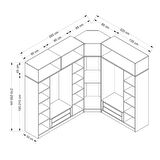 Kale 8 Kapaklı 4 Çekmeceli Köşe Dolap + Yüklük Kumtaşı Mebran İlkbahar 255CM