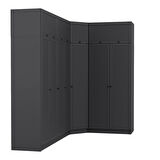 Kale 7 Kapaklı 2 Çekmeceli Köşe Dolap + Yüklük Antrasit Mebran Panjur 255CM