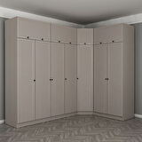 Kale 7 Kapaklı 2 Çekmeceli Köşe Dolap + Yüklük Kumtaşı Mebran Panjur 255CM