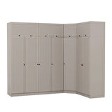 Kale 7 Kapaklı 2 Çekmeceli Köşe Dolap + Yüklük Kumtaşı Mebran Panjur 255CM