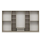 Kale 8 Bölmeli 2 Çekmeceli Giyinme Dolabı Kumtaşı 190CM