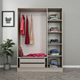 Kale 3 Bölmeli 2 Çekmeceli Giyinme Dolabı Kumtaşı 210CM