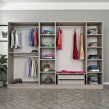 Kale 6 Bölmeli 2 Çekmeceli Giyinme Dolabı Kumtaşı 210CM