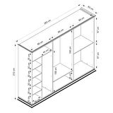 Retro 6 Kapaklı Dolap - Rahle Ceviz