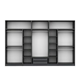 Kale 8 Mebran Panjur Kapaklı 2 Çekmeceli Dolap Ve Yüklük Antrasit 235CM