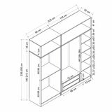Kale 5 Mebran Panjur Kapaklı 2 Çekmeceli Dolap Ve Yüklük Kumtaşı 235CM