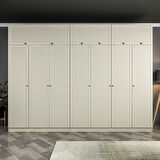 Kale 7 Mebran Panjur Kapaklı 4 Çekmeceli Dolap Ve Yüklük Kumtaşı 235CM