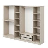 Kale Plus 6 Mebran Kapaklı 2 Çekmeceli Dolap Kumtaşı Mebran 210CM