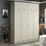 Kale 4 Mebran Panjur Kapaklı 2 Çekmeceli Dolap Ve Yüklük Kumtaşı 255CM