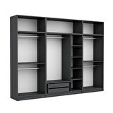 Kale 7 Kapaklı 2 İç Çekmeceli Dolap Ve Yüklük Antrasit Mebran İlkbahar 255CM