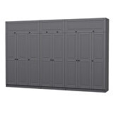 Kale 8 Kapaklı 4 İç Çekmeceli Dolap Ve Yüklük Antrasit Mebran İlkbahar 255CM