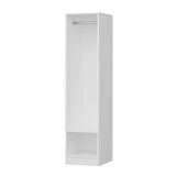 Minar Kale 1 Kapaklı Dolap Mebran Panjur 190CM - Beyaz/Kumtaşı - Askılıklı