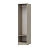 Minar Kale 1 Kapaklı Dolap Çizgili Mebran 210CM - Kumtaşı/Beyaz - Askılıklı