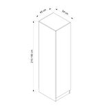 Minar Kale 1 Kapaklı Dolap Çizgili Mebran 210CM - Kumtaşı/Beyaz - Askılıklı