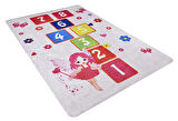 Çocuk Halısı ve Bebek Halısı Yıkanabilir Kaymaz Taban Sayılar Pembe Dijital Baskı Halı HC014