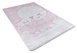 Çocuk Halısı ve Bebek Halısı Yıkanabilir Kaymaz Taban Pembe Dijital Baskı Halı HC016