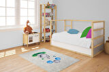 Çocuk Halısı ve Bebek Halısı Yıkanabilir Kaymaz Taban Figürlü Gri Dijital Baskı Halı HC025  