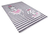 Çocuk Halısı ve Bebek Halısı Yıkanabilir Kaymaz Taban Figürlü Gri Pembe Dijital Baskı Halı HC035 
