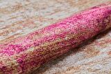 Modern Pembe Çerçeveli Dijital Baskı Yıkanabilir Hipoalerjenik Kaymaz Taban Halı Yolluk