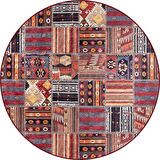 Halı Atölyesi Pamuk Kaymaz Taban Yıkanılabilir Yuvarlak Renkli Salon Halısı Mutfak Halısı YK133