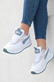 Solazer Kadın Kalın Topuk Pudra-Mavi Sneaker SLZ00016