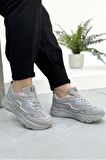 Solazer Kadın Bej  Ortopedik Taban fileli Sneaker Günlük Spor Ayakkabı 026