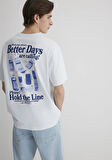 Better Days Baskılı Mavi Tişört 0612462-70793